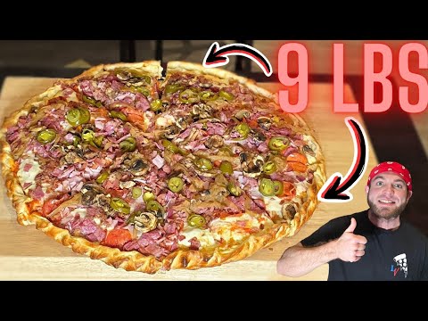 LOADED 9 LBS LAS VEGAS PIZZA CHALLENGE! BEAT MY PREVIOUS RECORD??