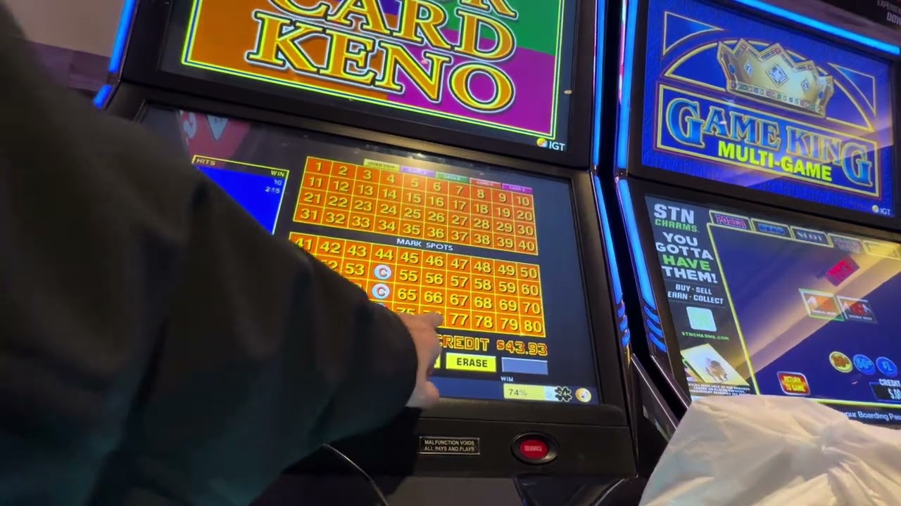 LOTS of Las Vegas KENO and Slots  Over 1 Hour of Gambling at the casino