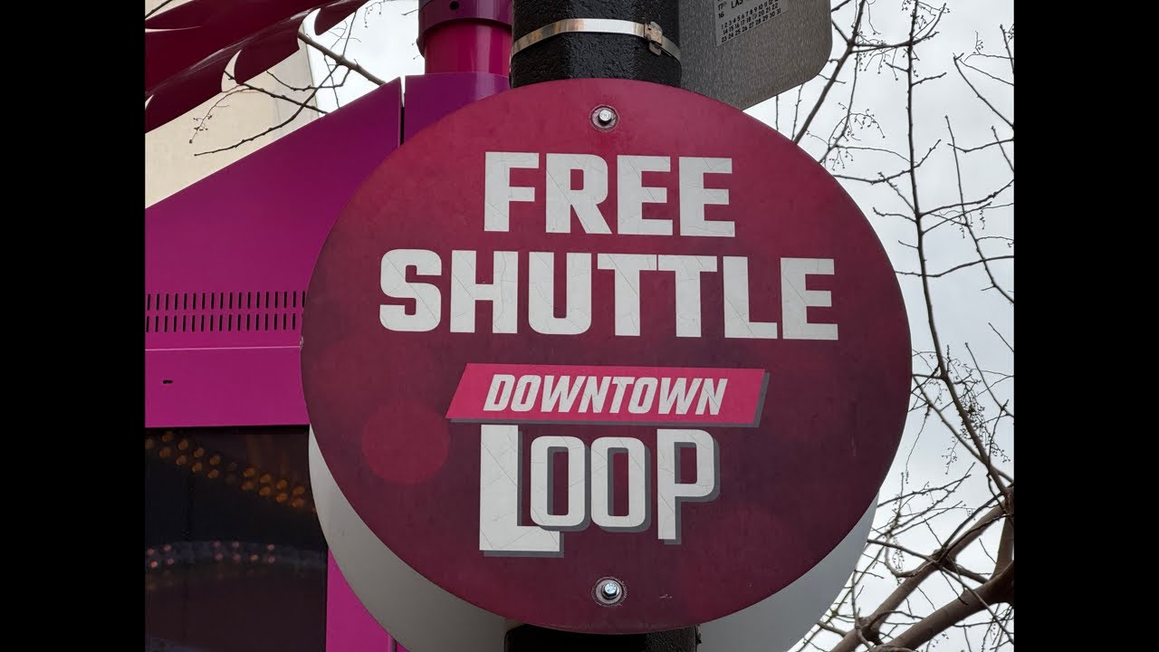 Las Vegas free Shuttle Bus in Downtown. Live Stream mit René