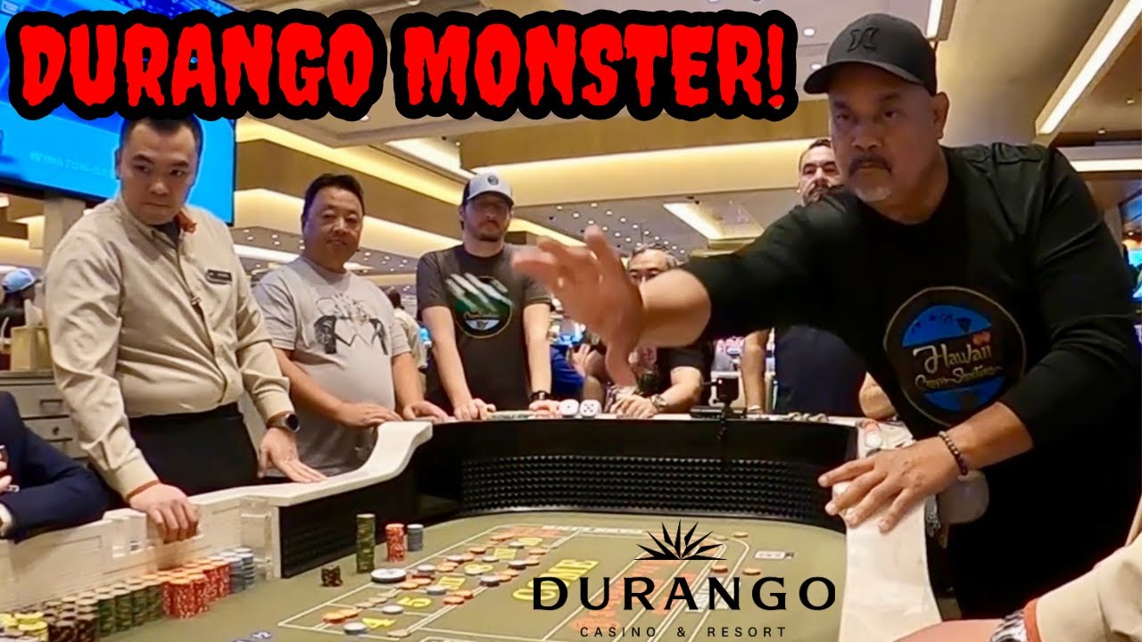 Monster Roll thrown Live on the Craps Table at Durango Casino!