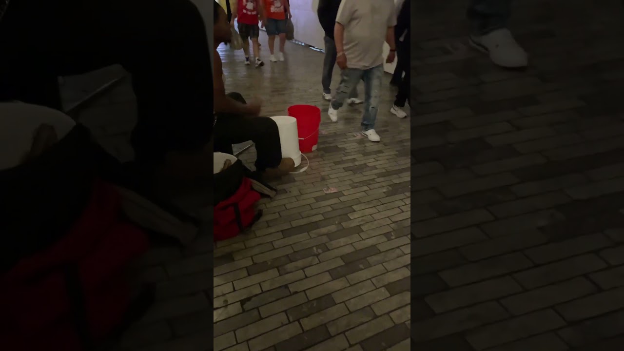 Street Performing, Bucket Drumming Live from Las Vegas RED