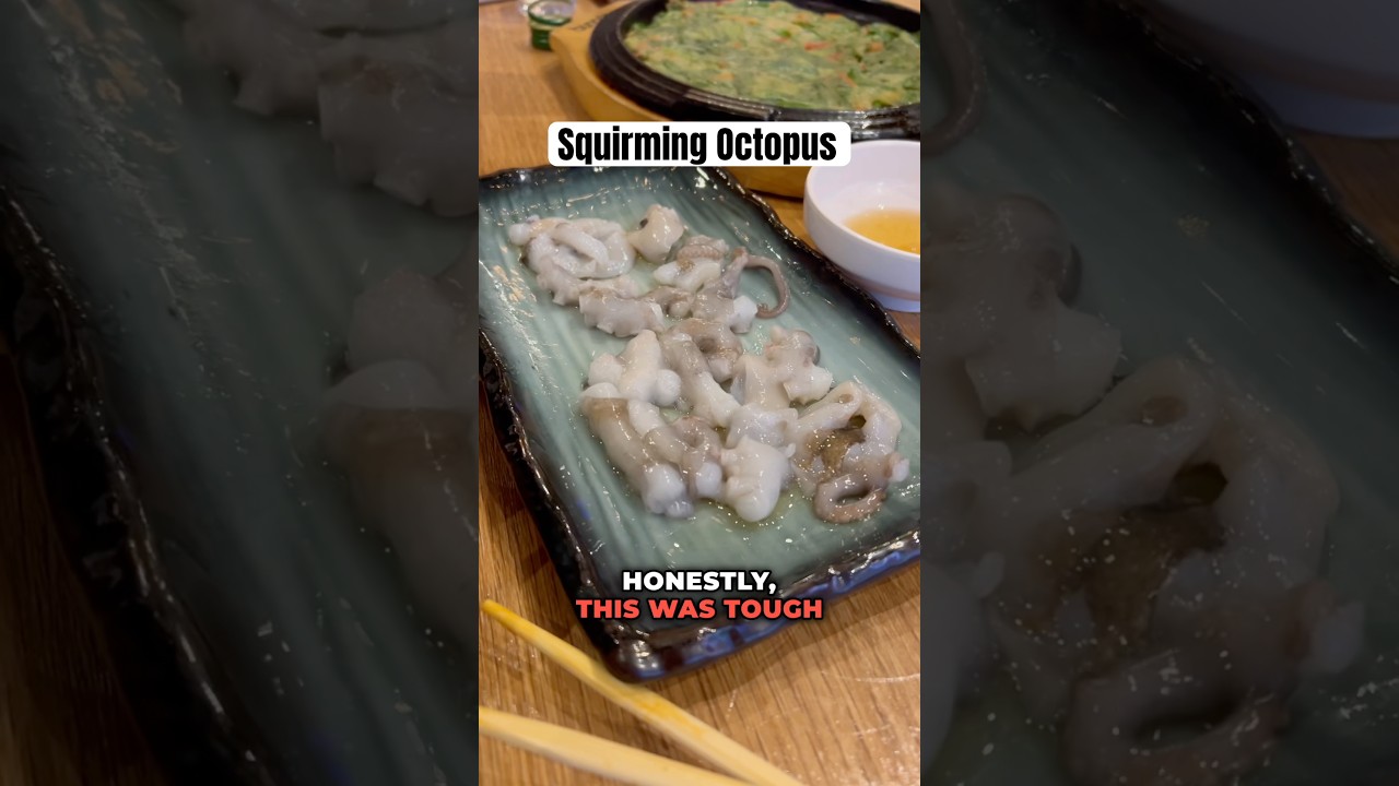 I ate live octopus tentacles. Korean food challenge