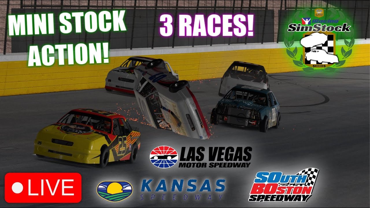 LAS VEGAS / KANSAS / SOBO MINI STOCK iRACING LIVE! 3 RACES! – MC Motorsports SimStock Series