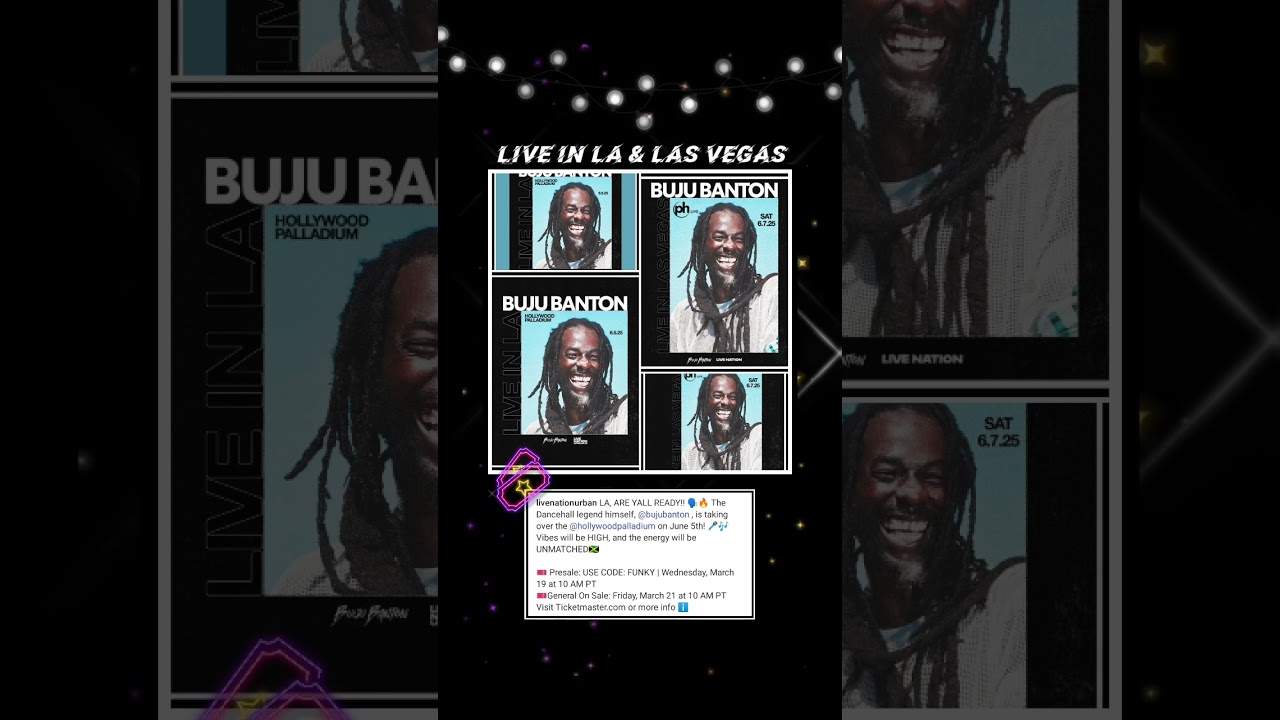 Pre-sale Tickets Tomorrow 10am✨ for Buju Banton Live in LA and Las Vegas