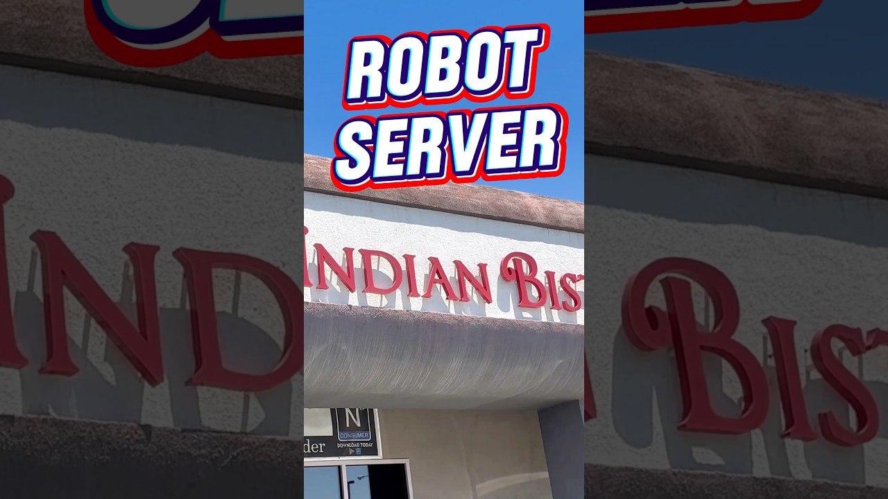 ROBOT SERVER! Mint Bistro in Las Vegas your garlic naan is delivered by a robot!! #lasvegas #robot